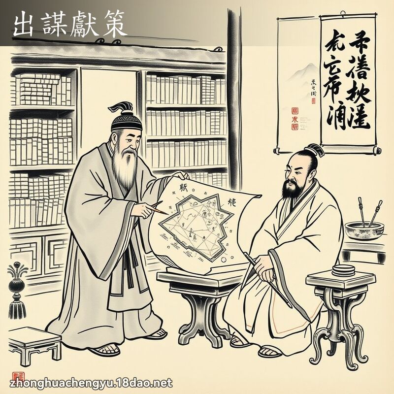 出謀獻策 - 中華成語配圖