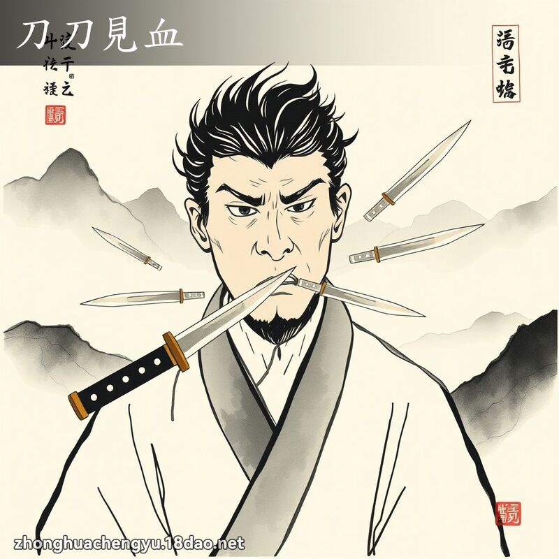 刀刀見血 - 中華成語配圖