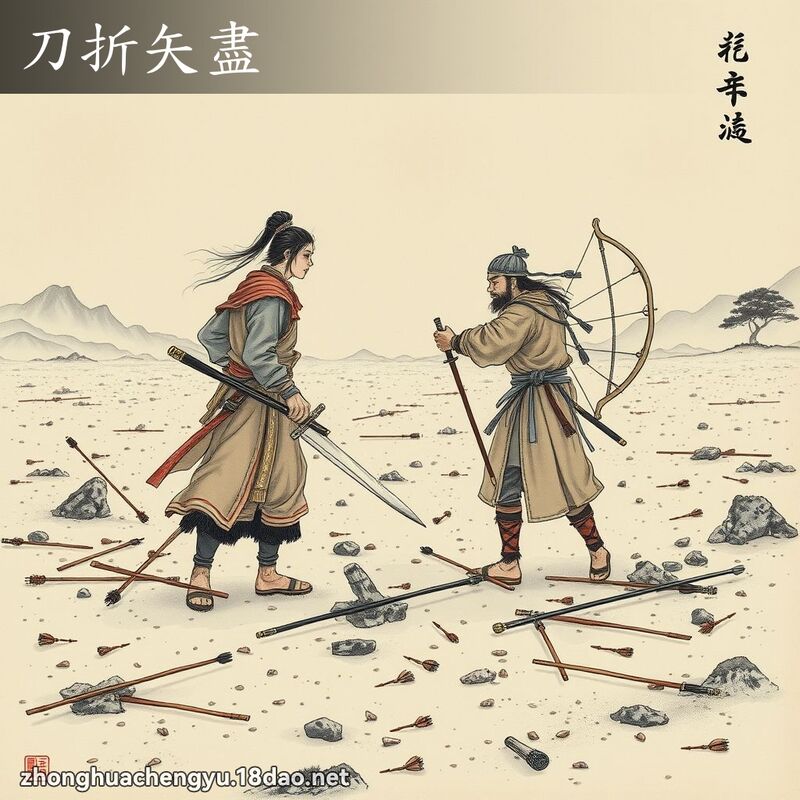 刀折矢盡 - 中華成語配圖
