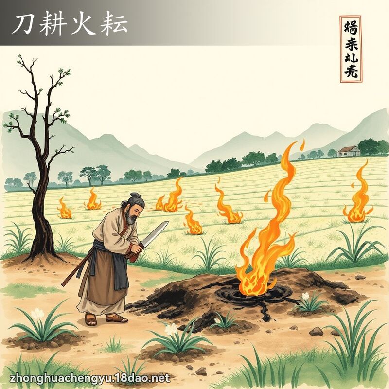刀耕火耘 - 中華成語配圖