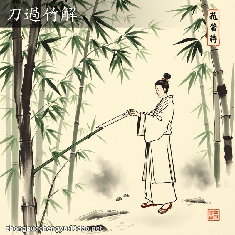 刀過竹解 - 中華成語配圖
