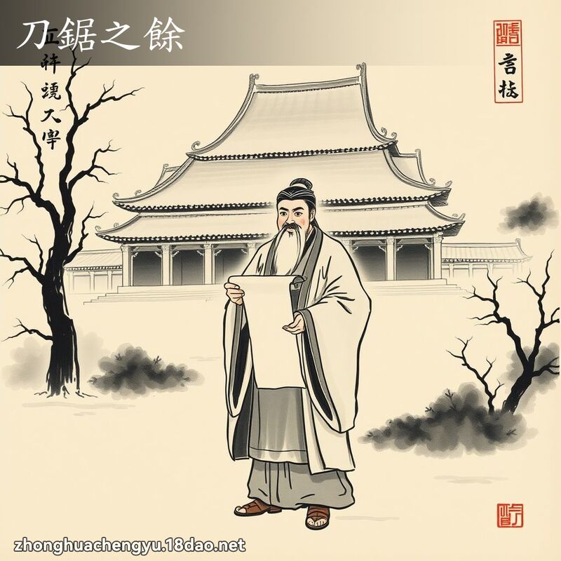 刀鋸之餘 - 中華成語配圖