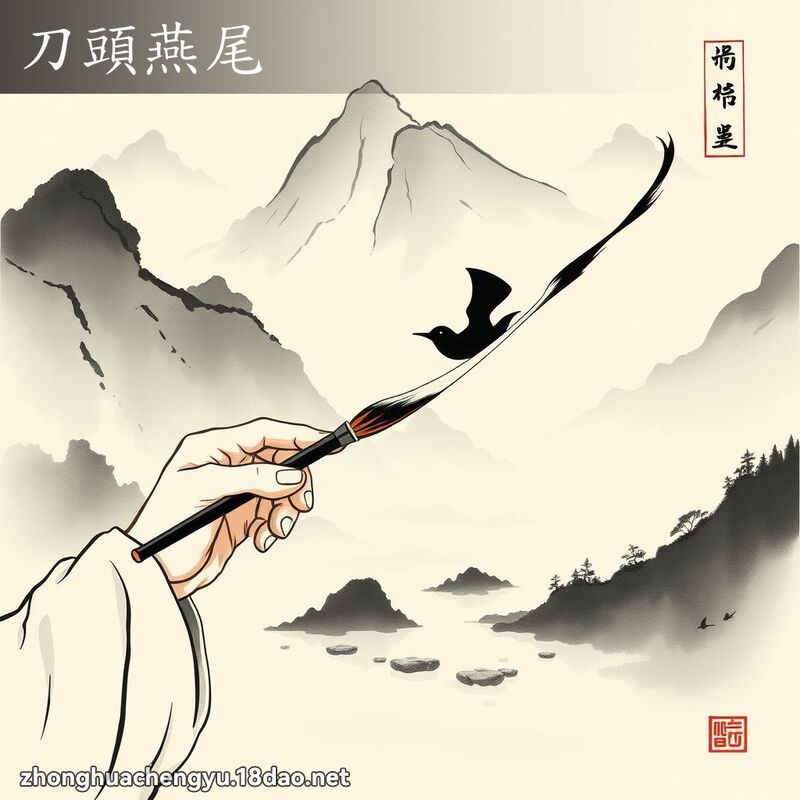 刀頭燕尾 - 中華成語配圖