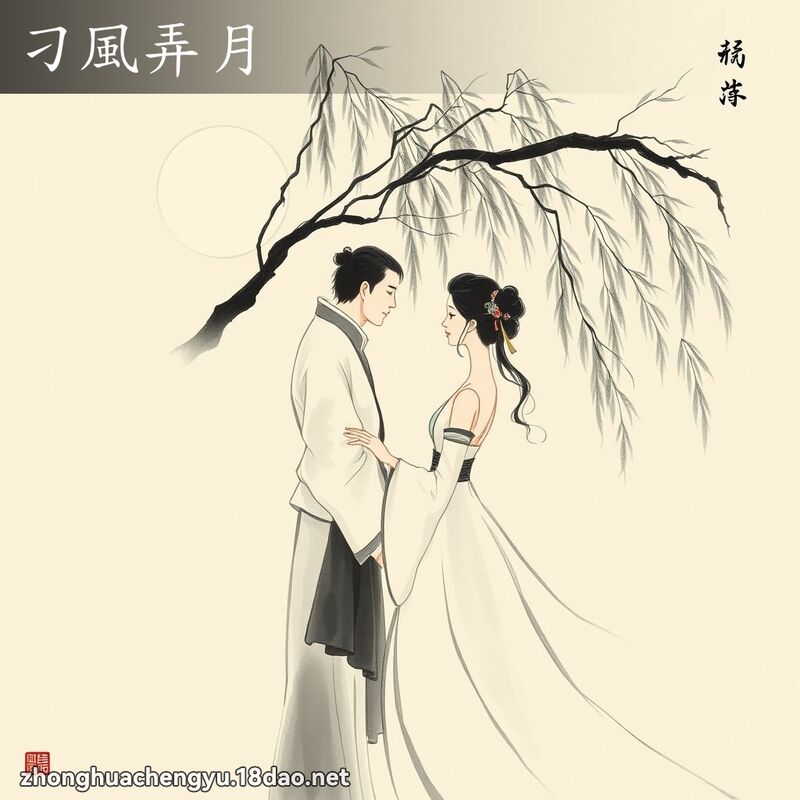 刁風弄月 - 中華成語配圖