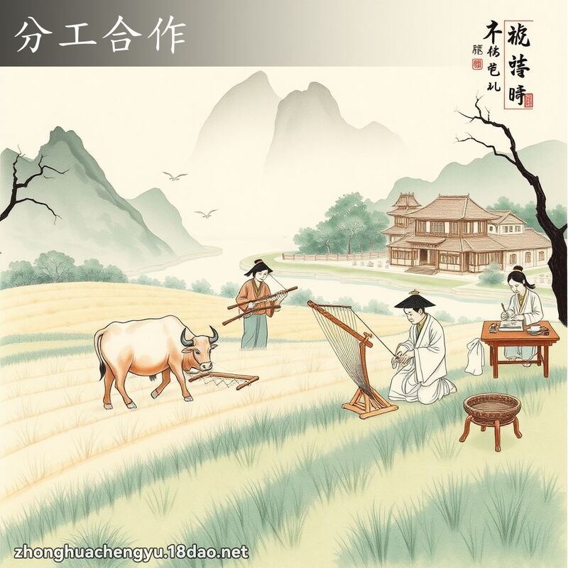 分工合作 - 中华成语配图