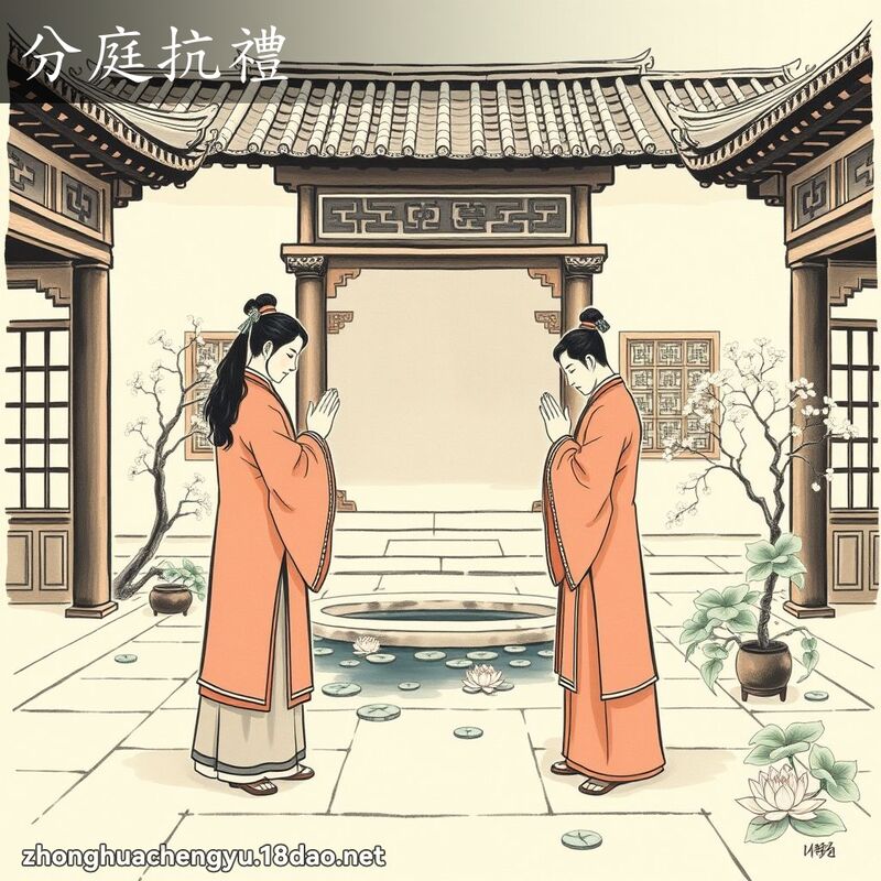 分庭抗禮 - 中華成語配圖