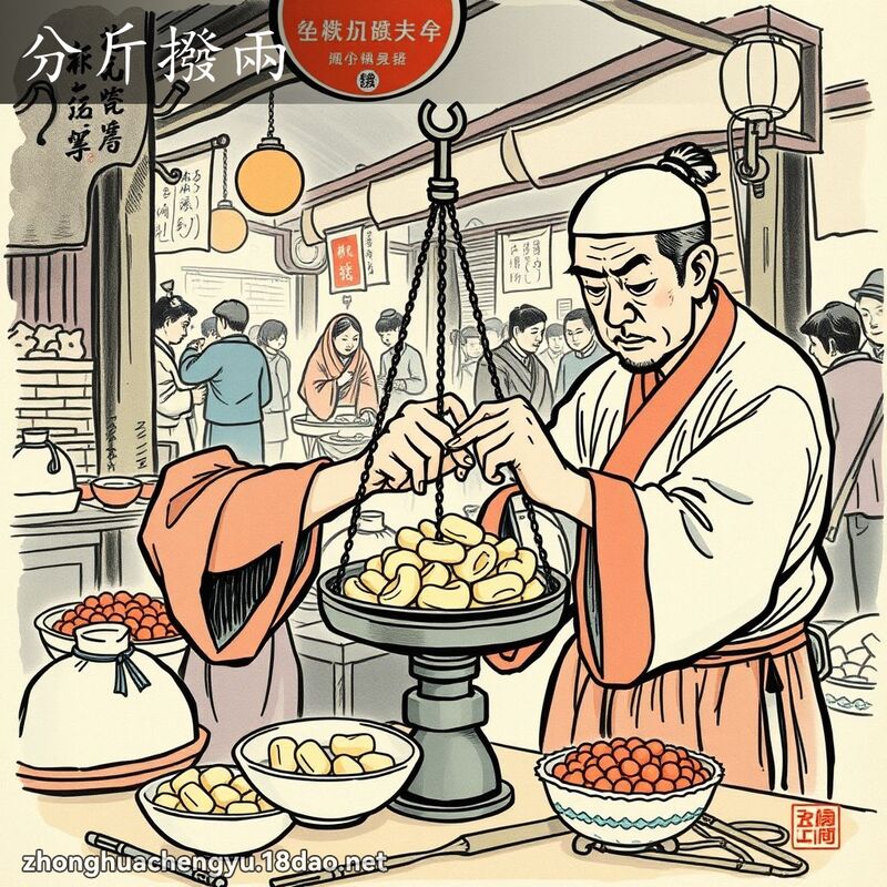 分斤撥兩 - 中華成語配圖