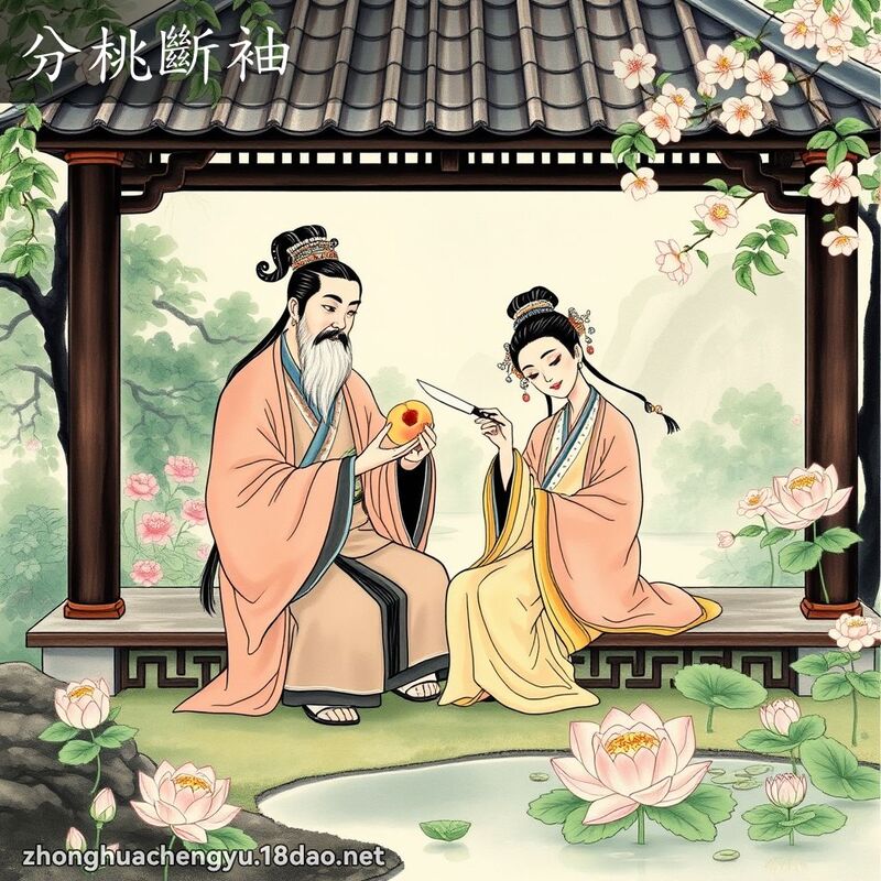 分桃断袖 - 中华成语配图