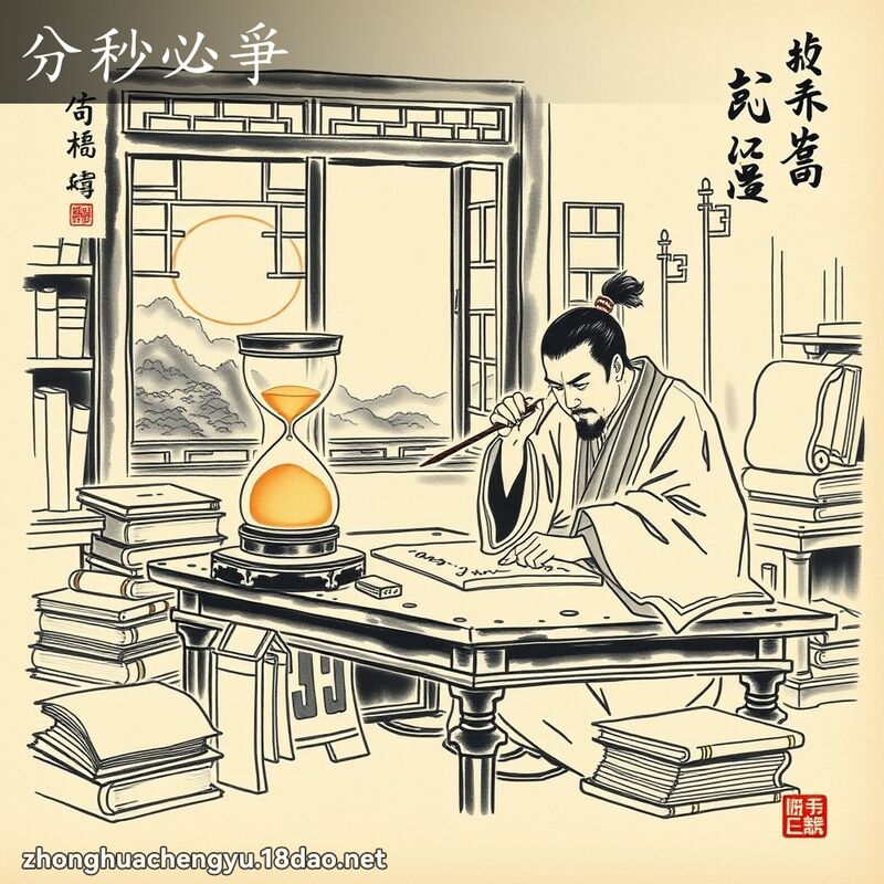 分秒必爭 - 中華成語配圖