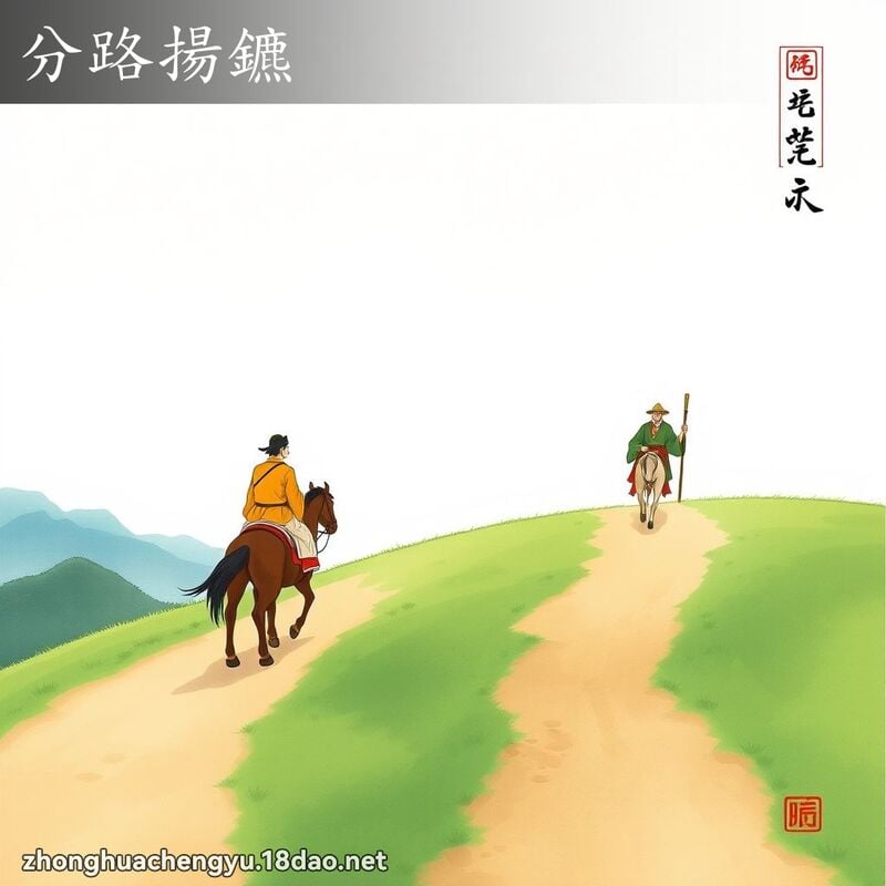 分路扬鑣 - 中华成语配图