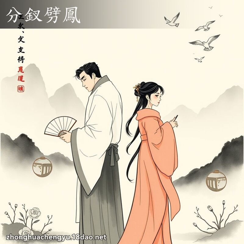 分釵劈鳳 - 中華成語配圖