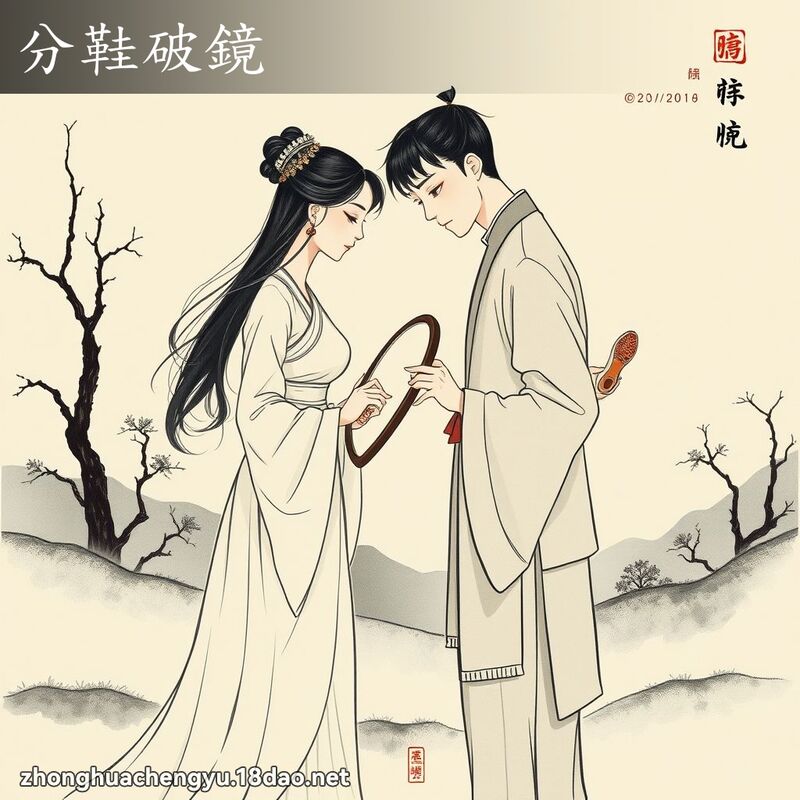 分鞋破镜 - 中华成语配图