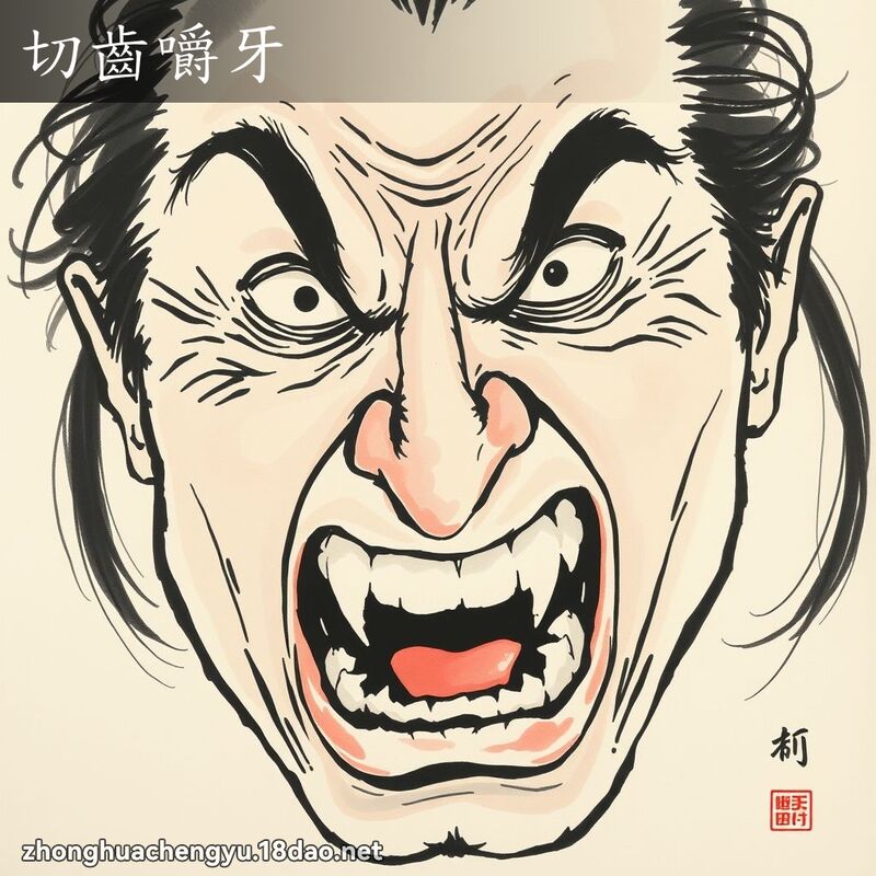 切齿嚼牙 配图