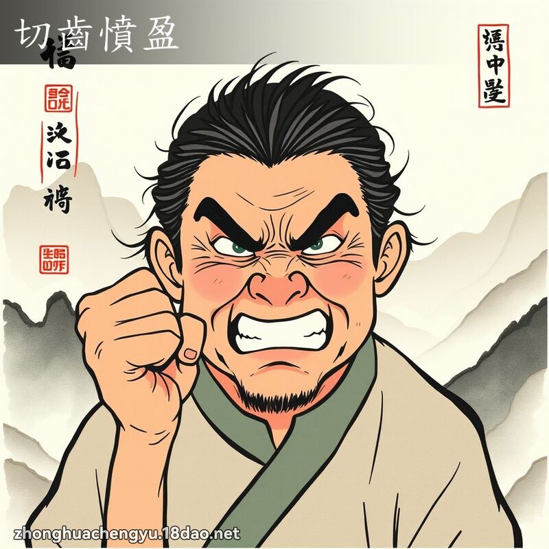切齿愤盈 配图