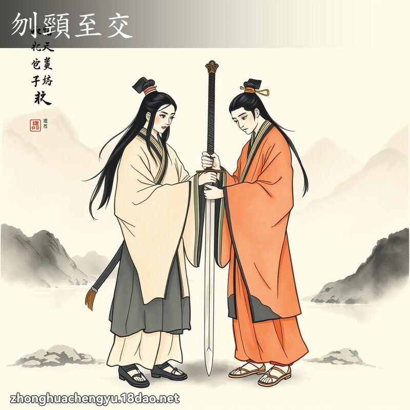 刎頸至交 - 中華成語配圖