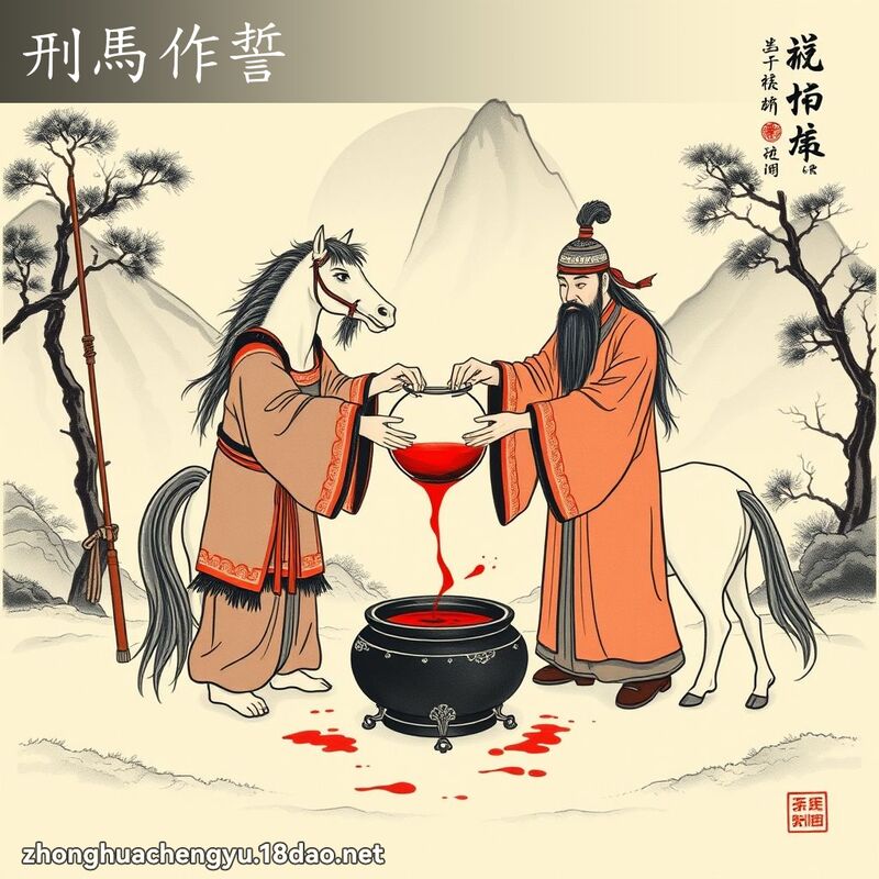 刑馬作誓 - 中華成語配圖