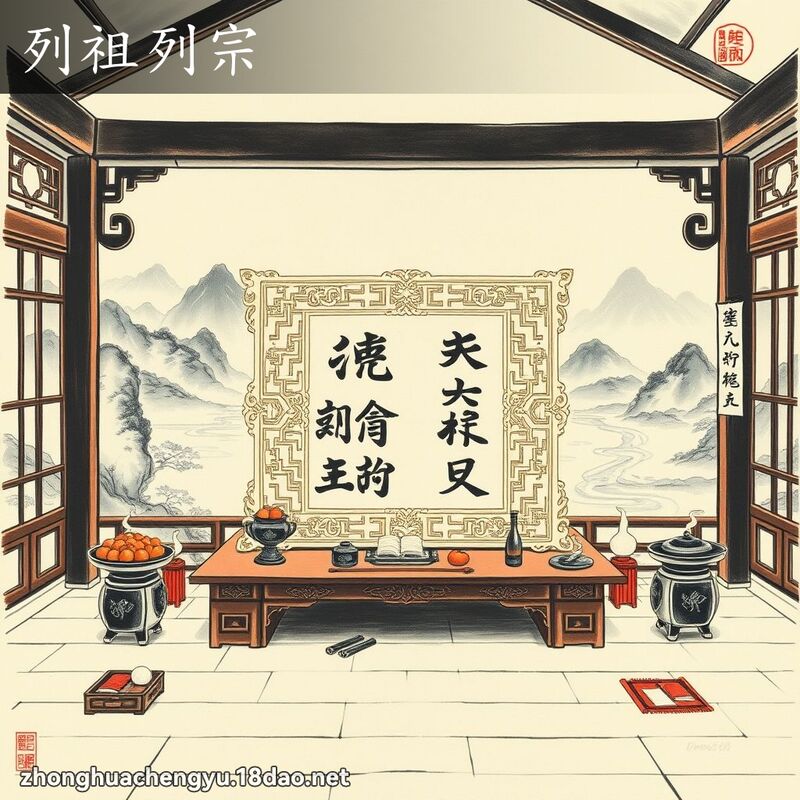 列祖列宗 - 中華成語配圖