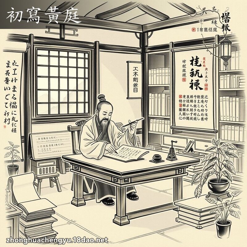 初寫黃庭 - 中華成語配圖