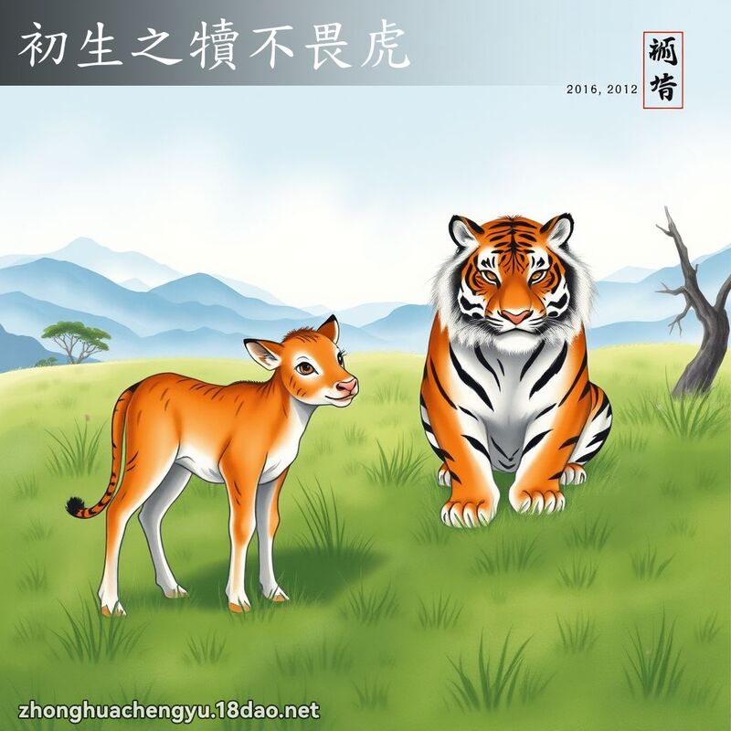 初生之犢不畏虎 - 中華成語配圖