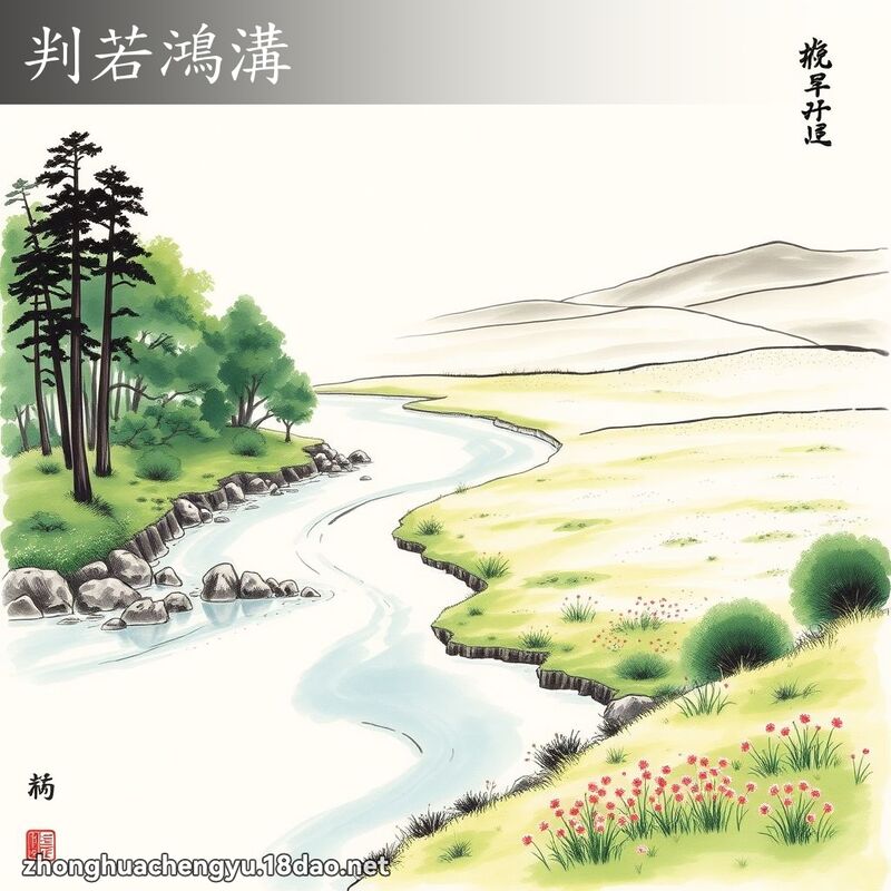 判若鴻溝 - 中華成語配圖