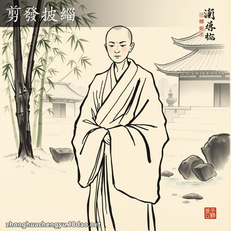 剪發披緇 配图