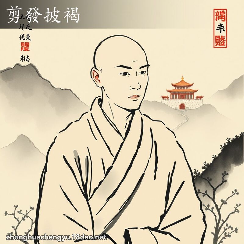 剪發披褐 配图
