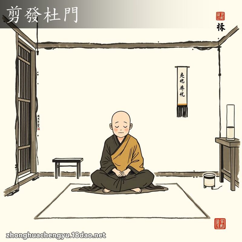剪發杜門 配图