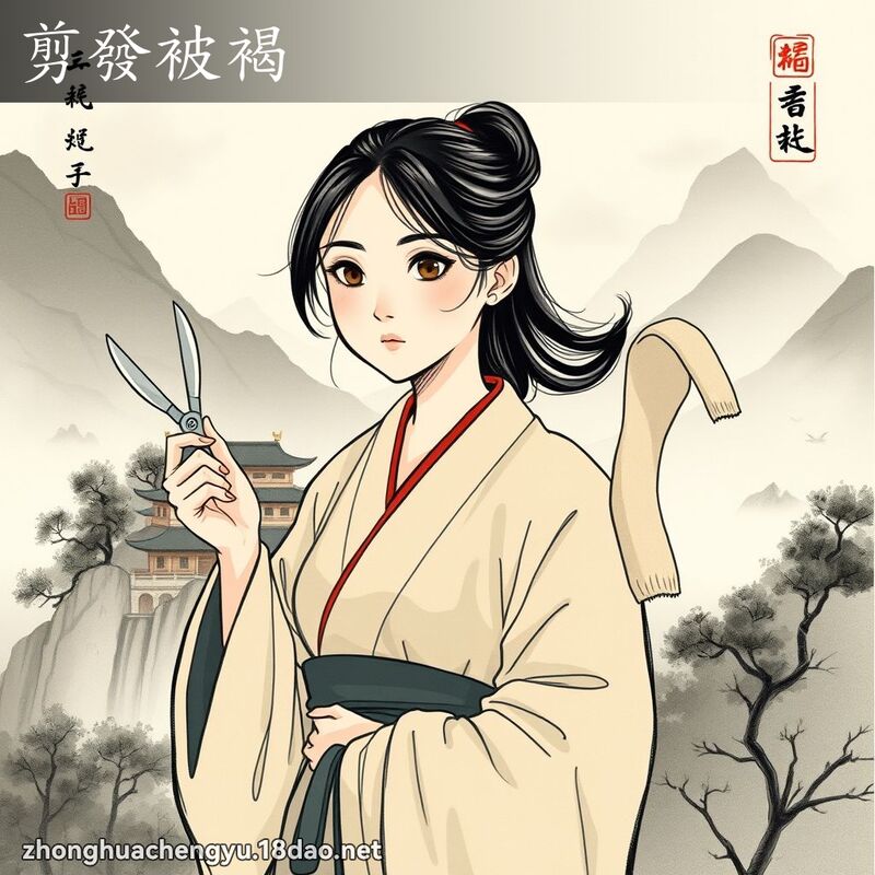 剪發被褐 配图