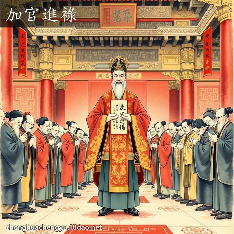 加官进禄 - 中华成语配图