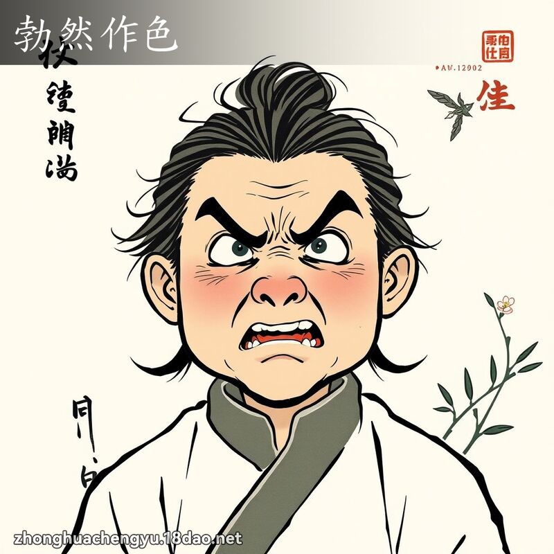 勃然作色 配图
