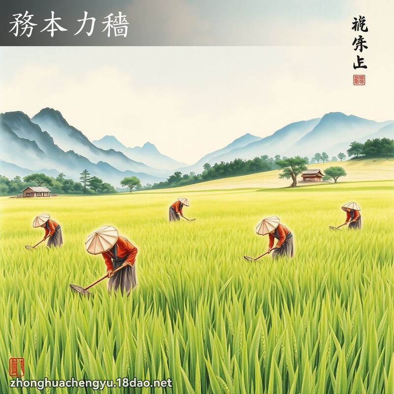 務本力穡 配图