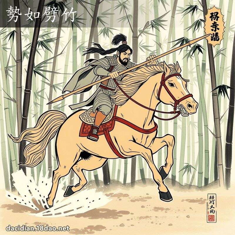 勢如劈竹 - 中華成語配圖