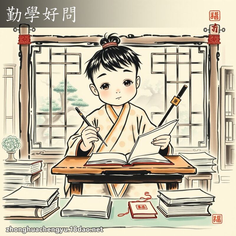 勤學好問 配图
