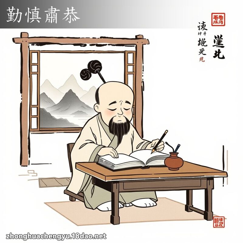 勤慎肅恭 配图