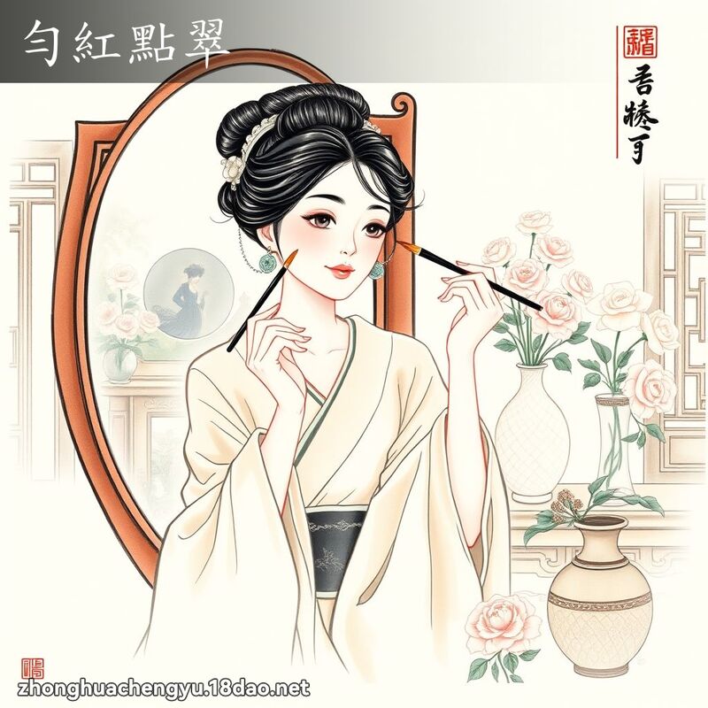 勻紅點翠 配图