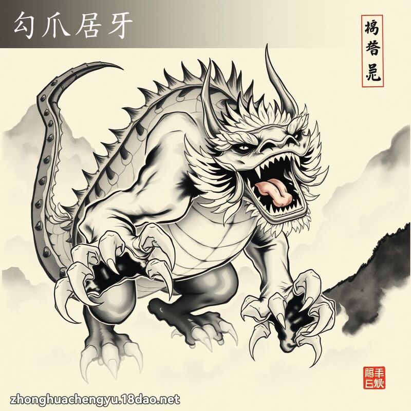 勾爪居牙 配图