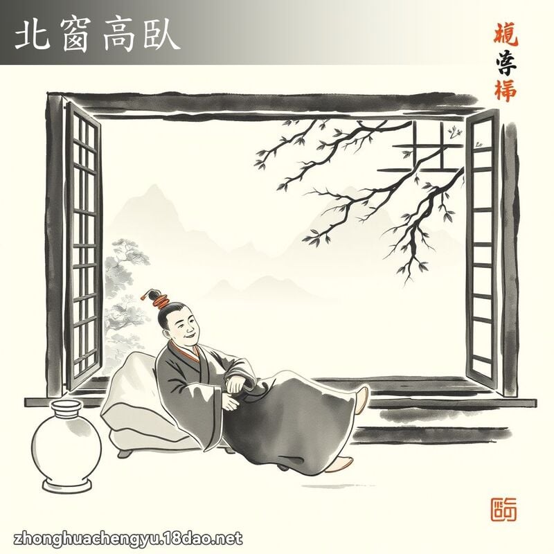 北窗高臥 - 中華成語配圖
