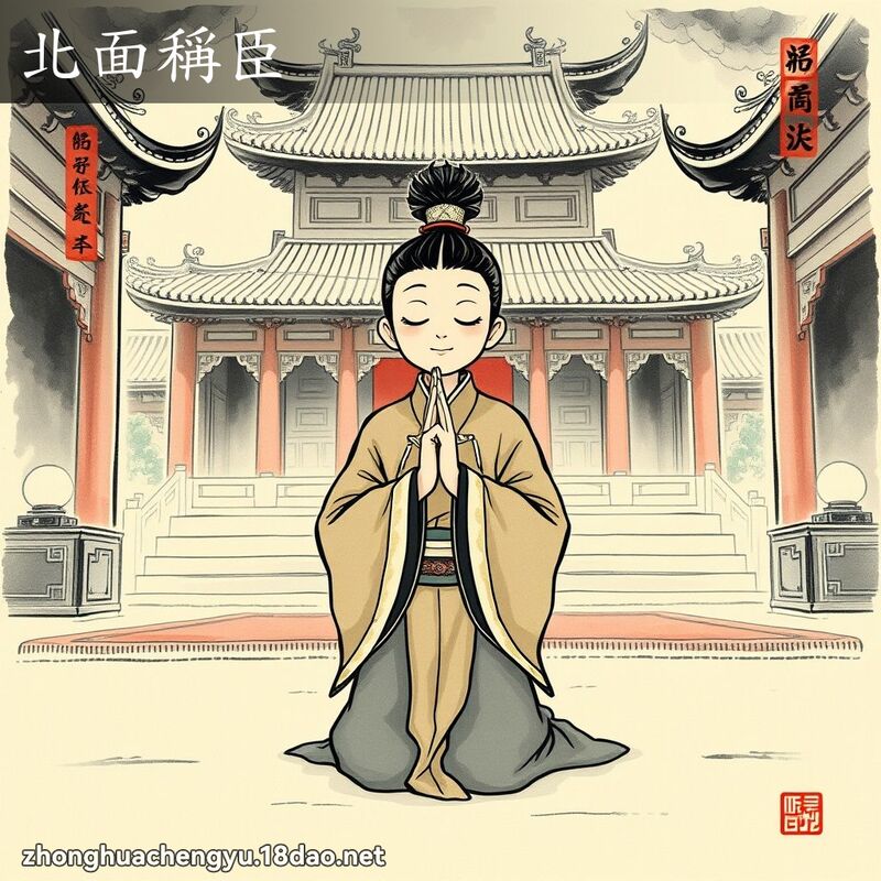 北面称臣 - 中华成语配图