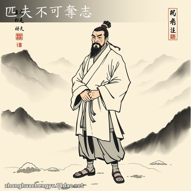 匹夫不可夺志 - 中华成语配图