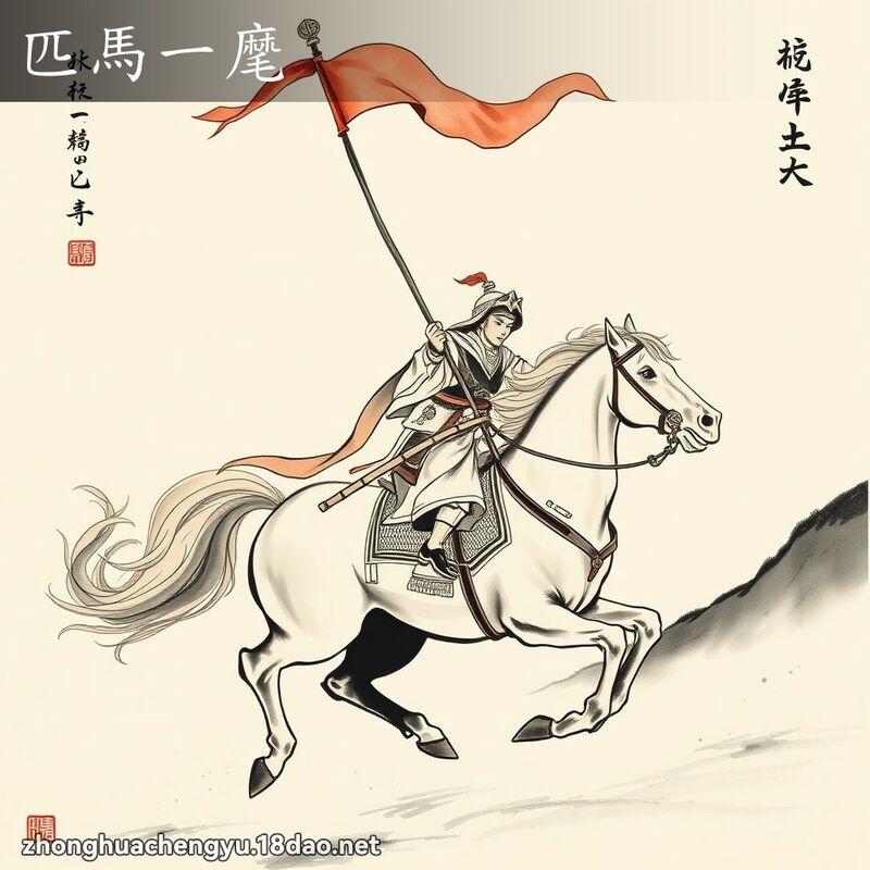 匹馬一麾 - 中華成語配圖