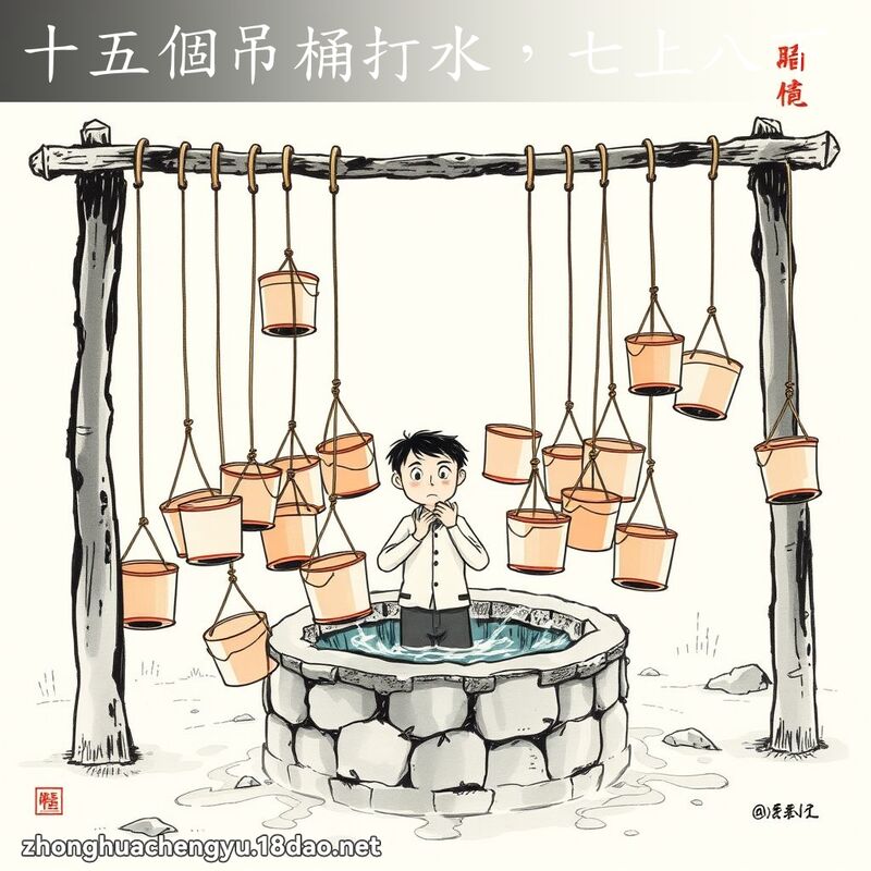 十五個吊桶打水,七上八下 配图