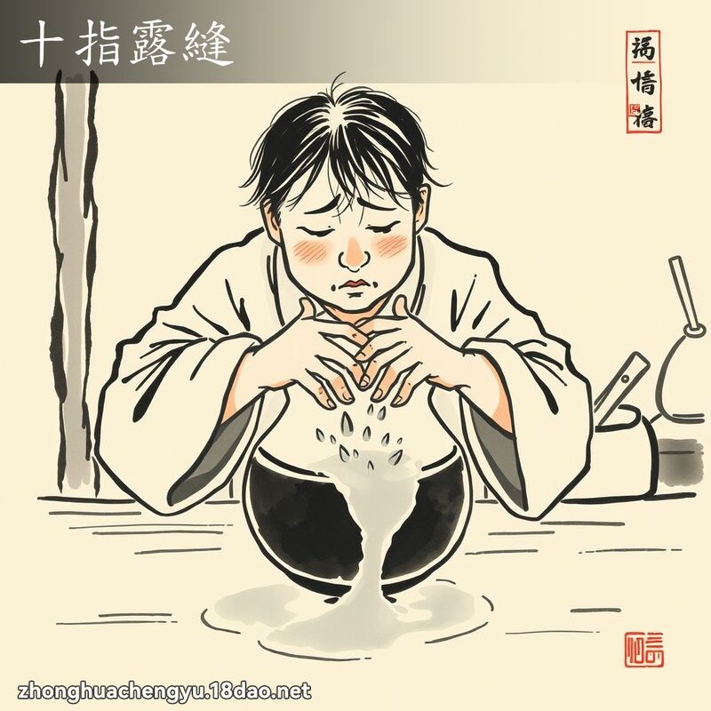 十指露縫 配图