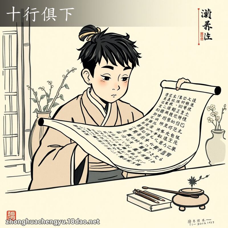 十行俱下 配图