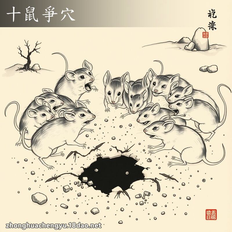 十鼠爭穴 配图