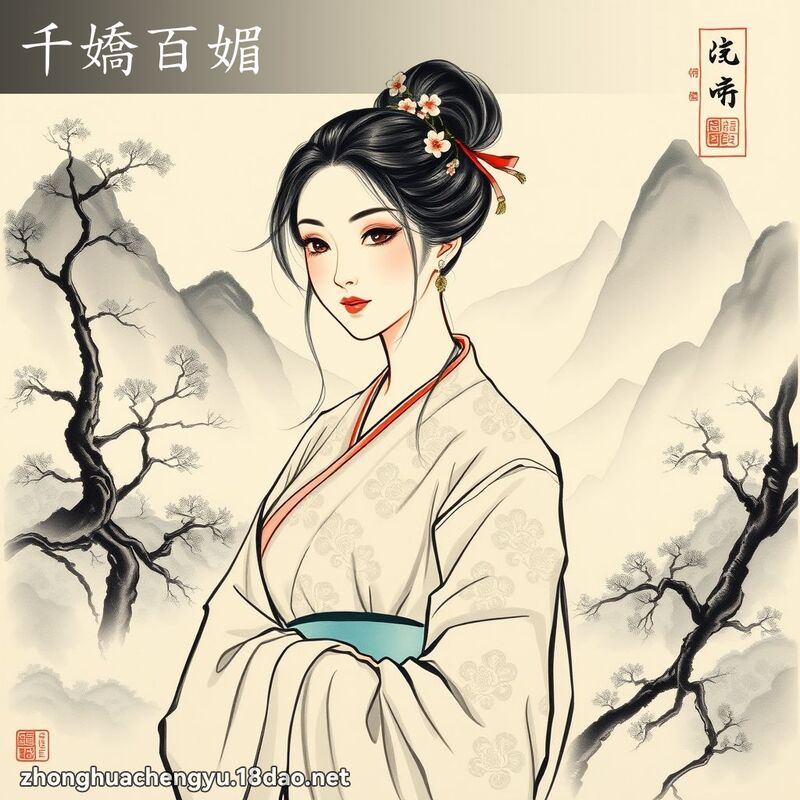 千娇百媚 - 中华成语配图