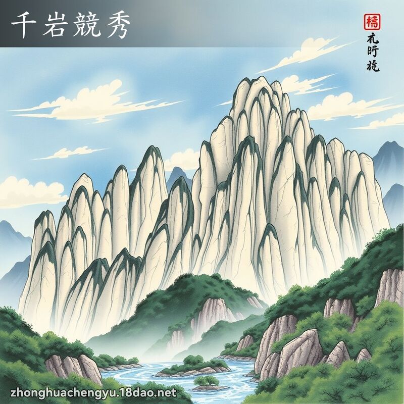 千岩競秀 - 中華成語配圖