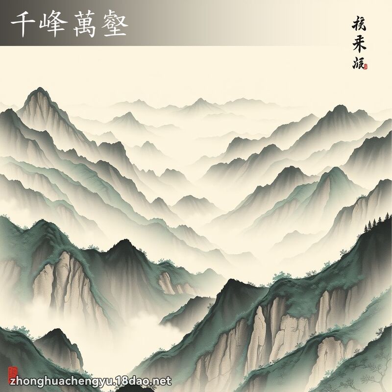 千峰萬壑 - 中華成語配圖
