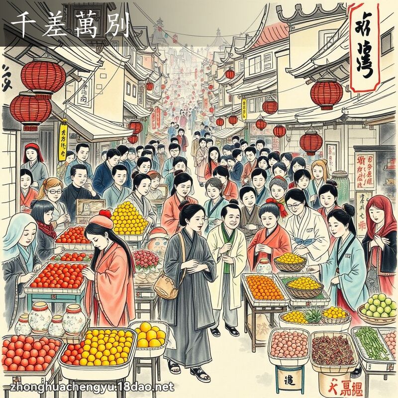 千差萬別 - 中華成語配圖