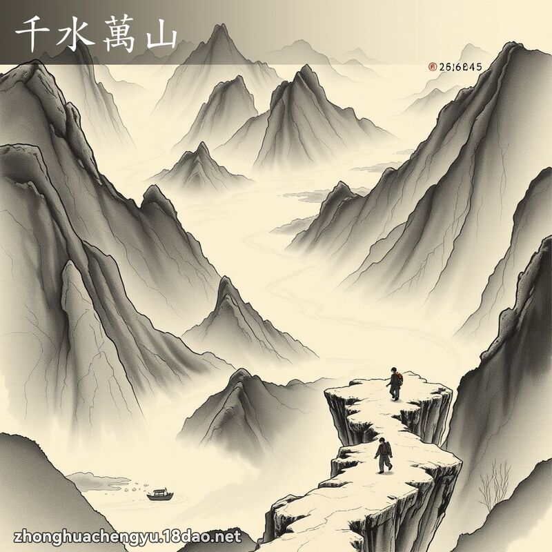 千水萬山 配图