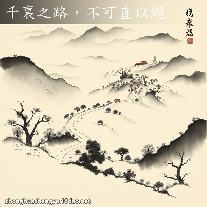 千裏之路,不可直以繩 配图